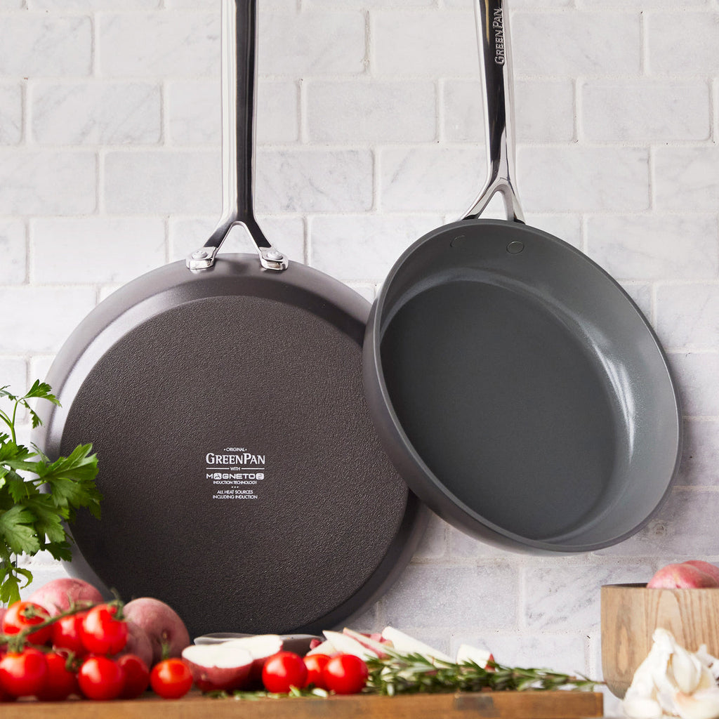 GP5 Colors Ceramic Nonstick 9.5" and 11" Frypan Set with Mirror Handles | Cocoa - Image 3