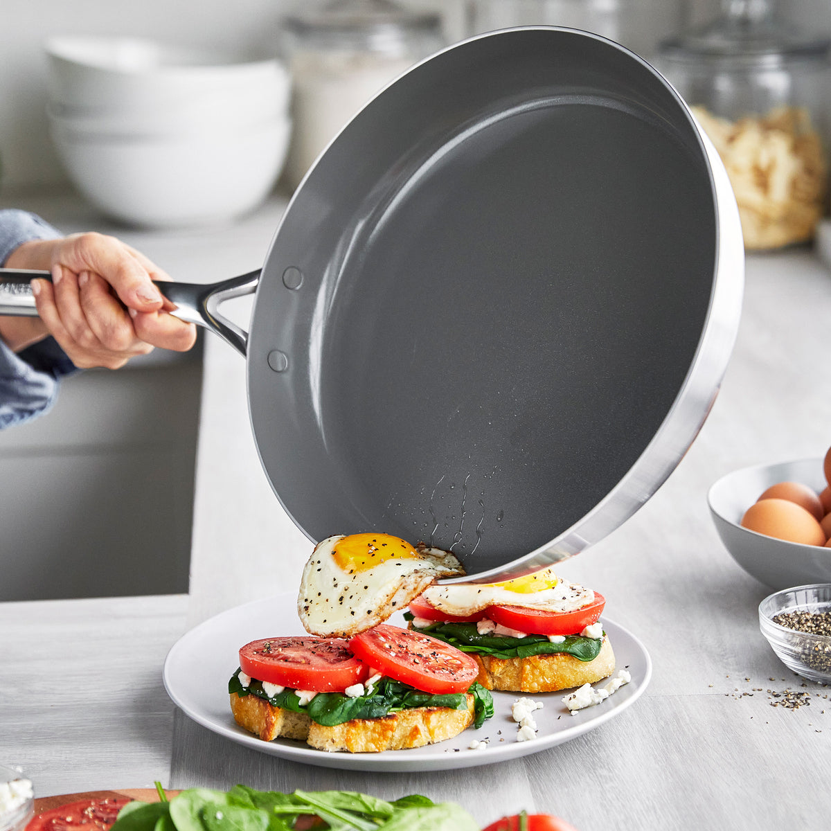 GP5 Stainless Steel 12" Frypan with Lid | Mirror Handles - Image 5