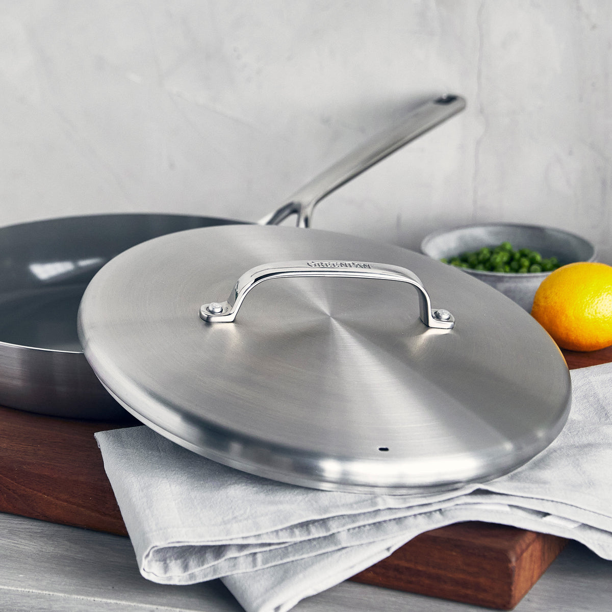GP5 Stainless Steel 12" Frypan with Lid | Mirror Handles - Image 7