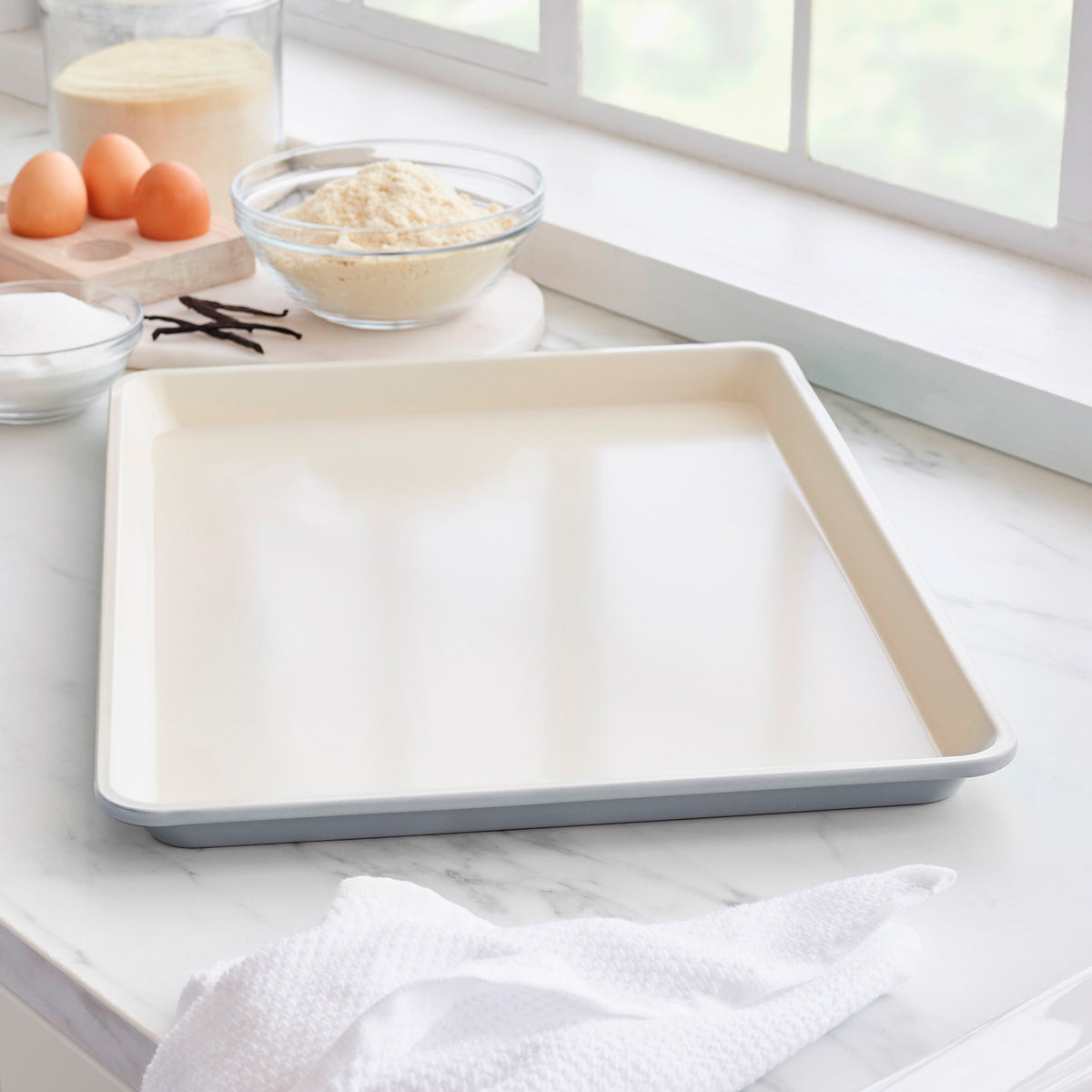 GreenLife Ceramic Nonstick 18" x 13" Cookie Sheet | Quartz Gray - Image 2