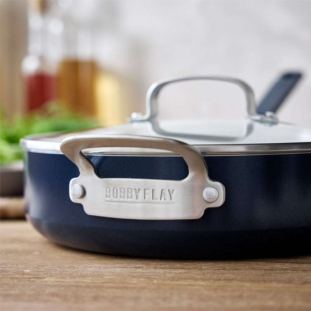 Bobby Flay by GreenPan Professional Ceramic Nonstick 4.5-Quart Sauté Pan with Lid | Oxford Blue - Image 5