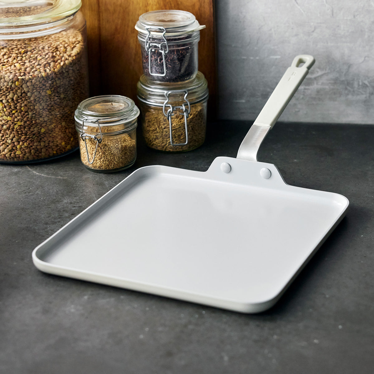 Bobby Flay by GreenPan Professional Ceramic Nonstick 11" Square Griddle | Cream - Image 3