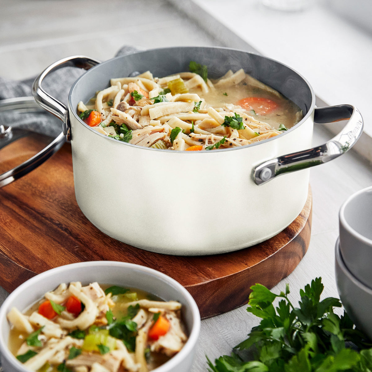 Valencia Pro Ceramic Nonstick 11-Piece Cookware Set | Cream - Image 6