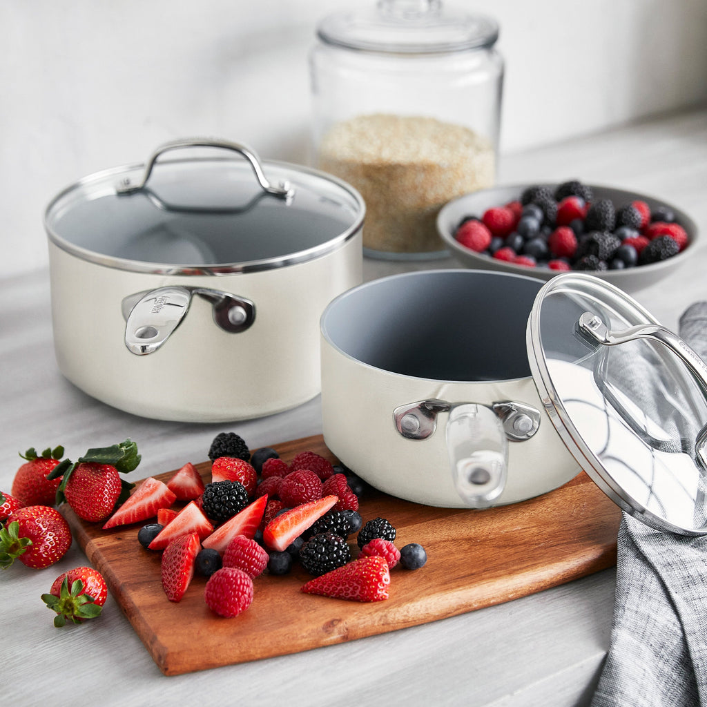 Valencia Pro Ceramic Nonstick 11-Piece Cookware Set | Cream - Image 8