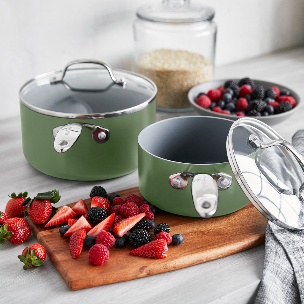 Valencia Pro Ceramic Nonstick 19-Piece Cookware Set | Sage - Image 6