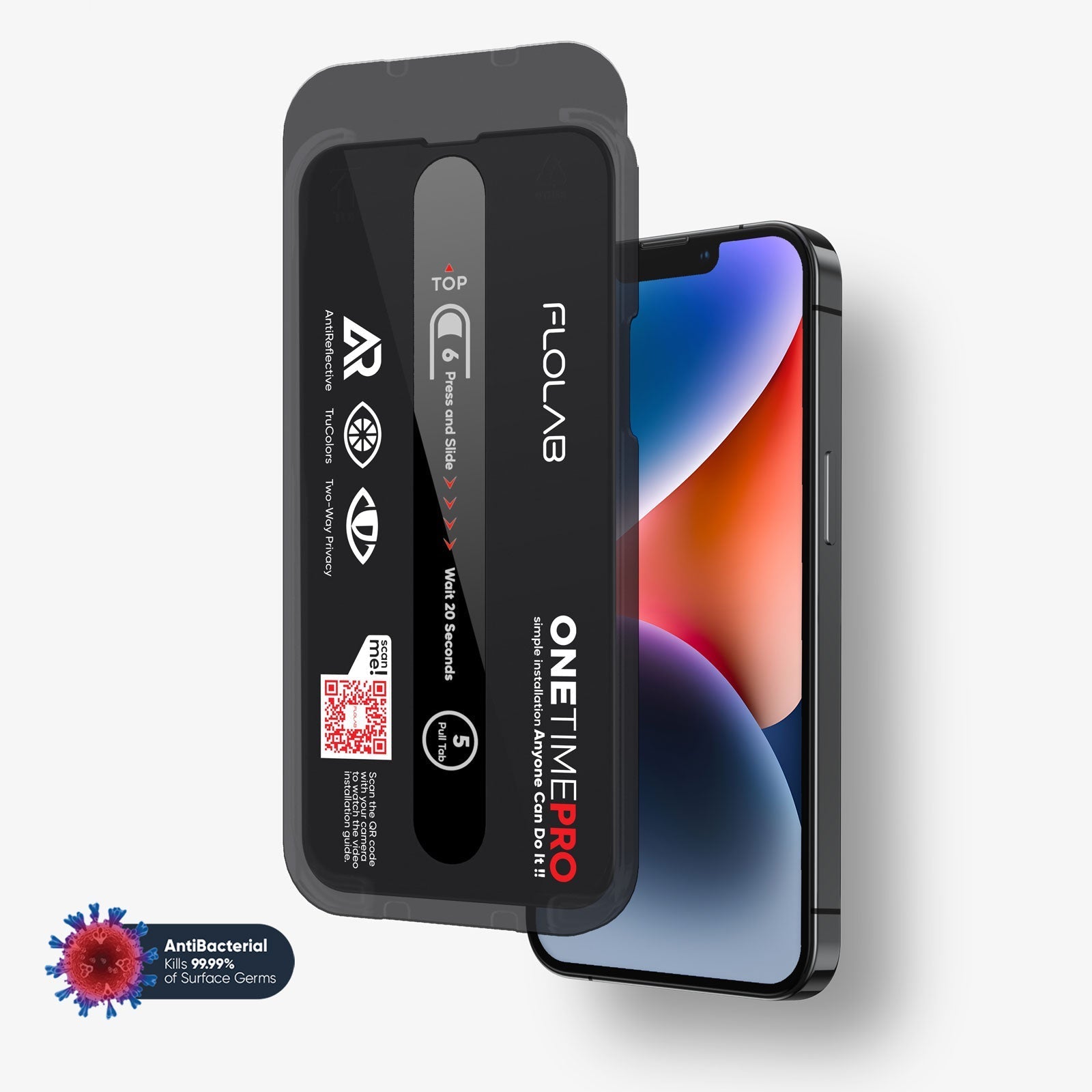 NanoArmour ONETIME PRO Privacy Anti Reflective Infinity Edge – iPhone 16/15/14/13 Series