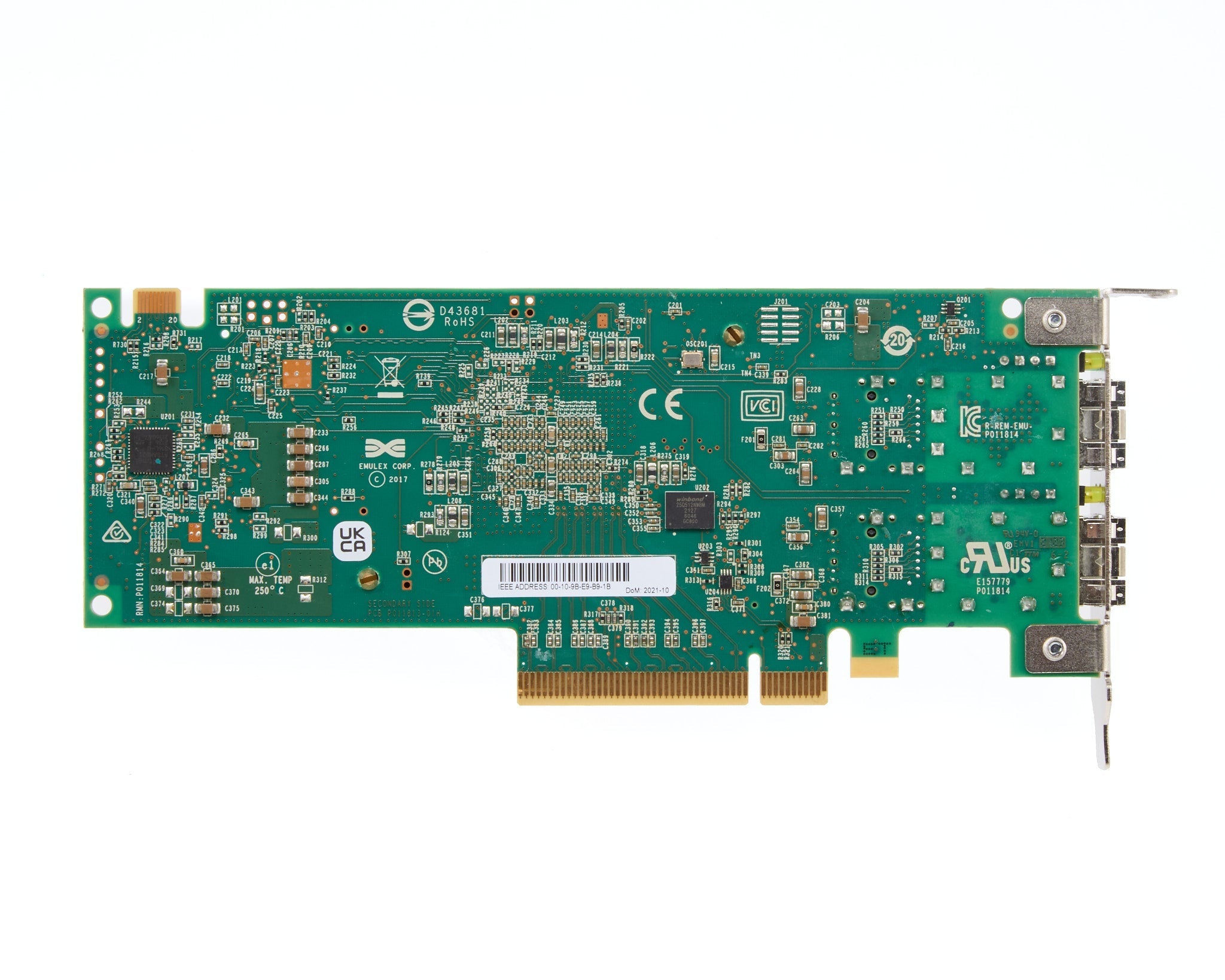 Dell Emulex LPe35002 Dual Port 32GB Fiber Channel SFP+ HBA Low Profile