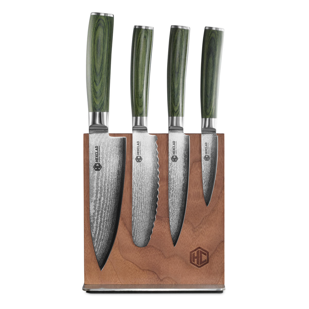 Damascus Steel Studio Knife Set, 5-pc (Green) - Image 2