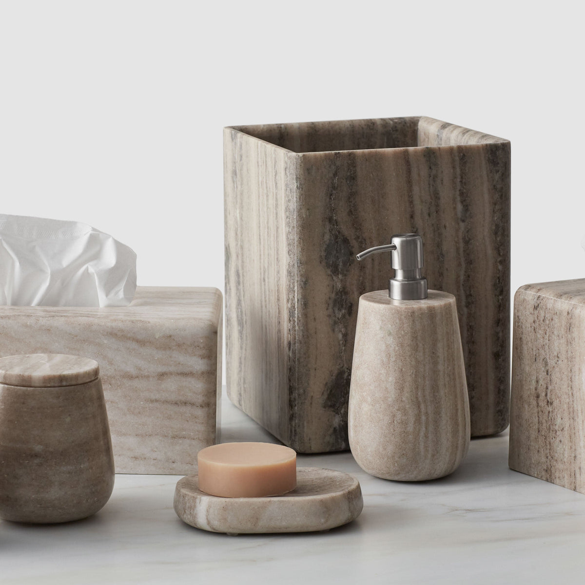 Riya Marble Wastebasket - Image 2