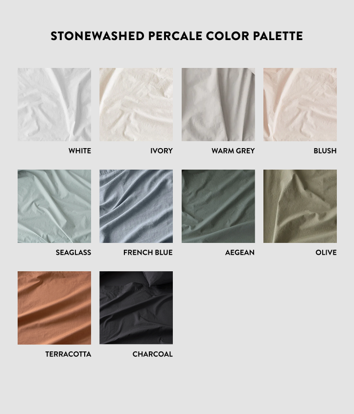 Stonewashed Organic Cotton Percale Fitted Sheet - Image 18
