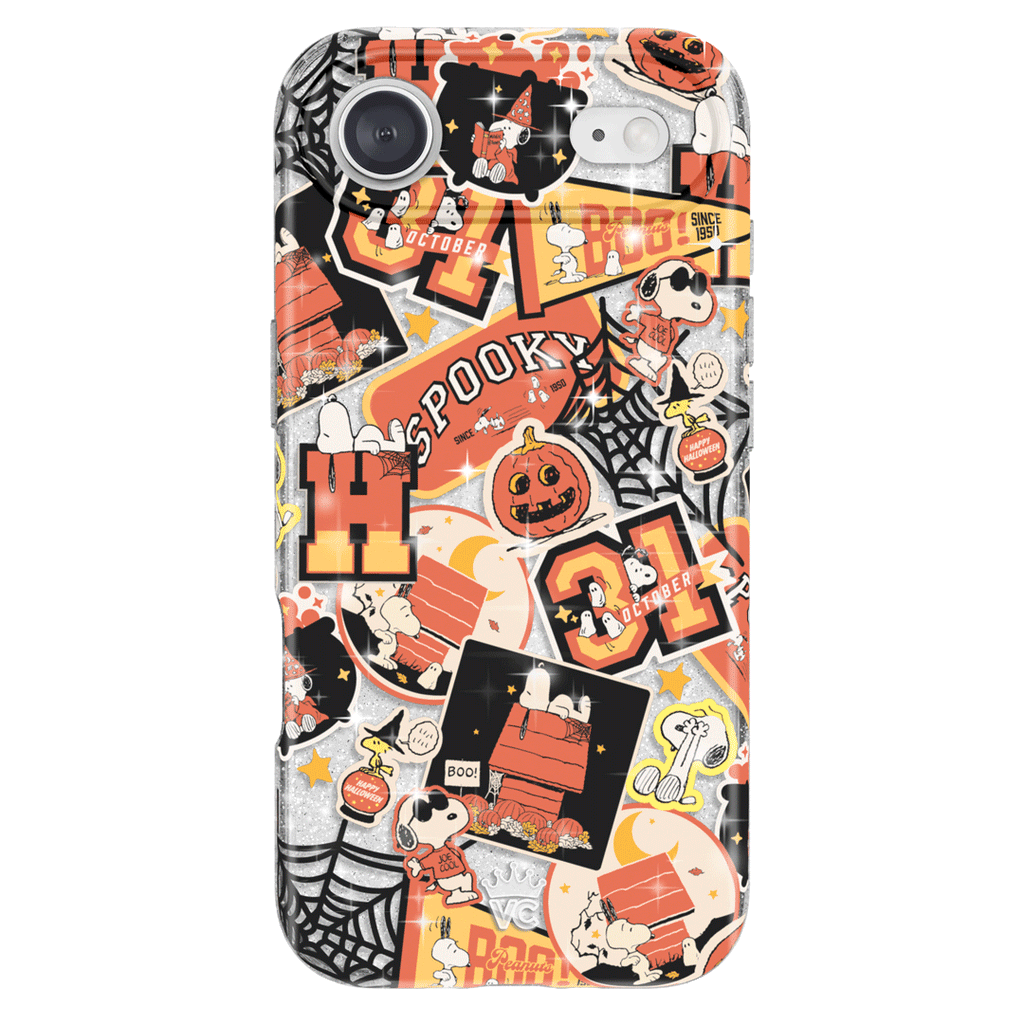 Snoopy Halloween Varsity Glitter iPhone Case