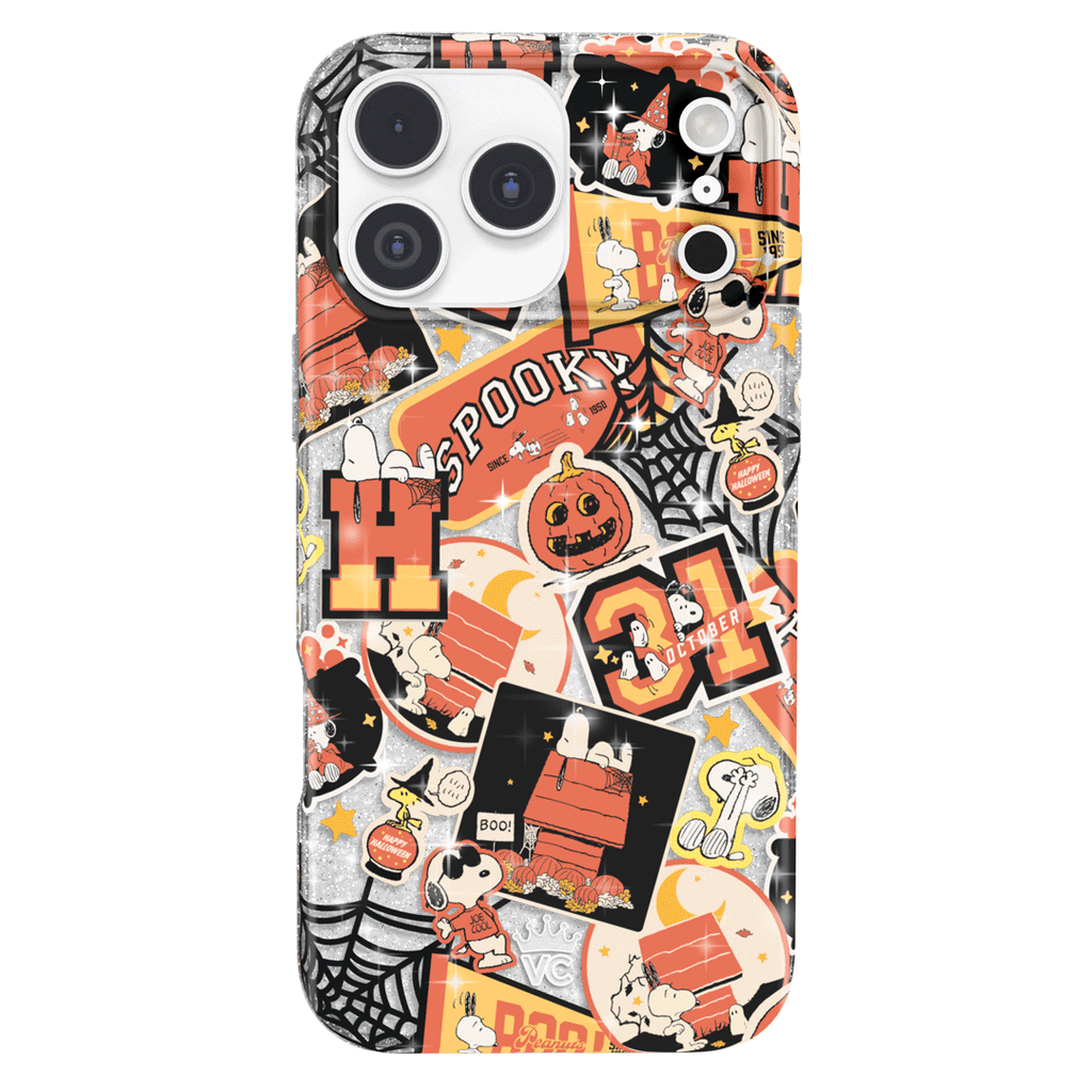 Snoopy Halloween Varsity Glitter iPhone Case