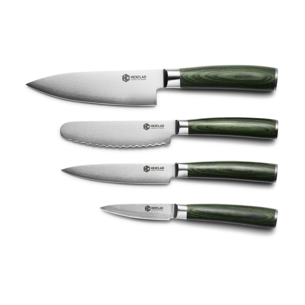 Damascus Steel Studio Knife Set, 5-pc (Green) - Image 3