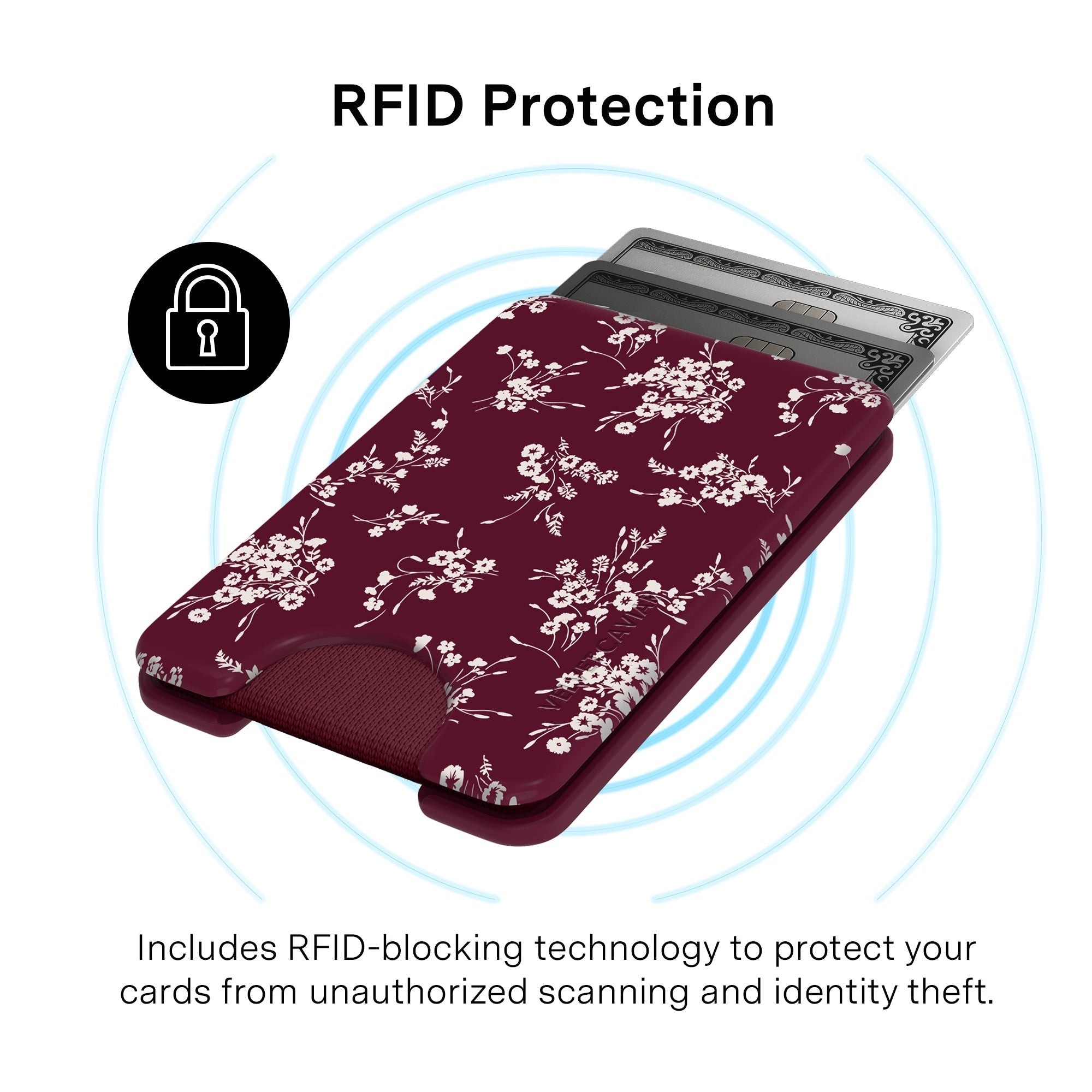 French Burgundy Floral MagSafe Wallet