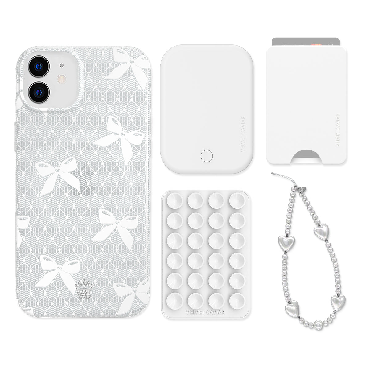 Vintage Lace Bows iPhone Bundle Set - Wallet