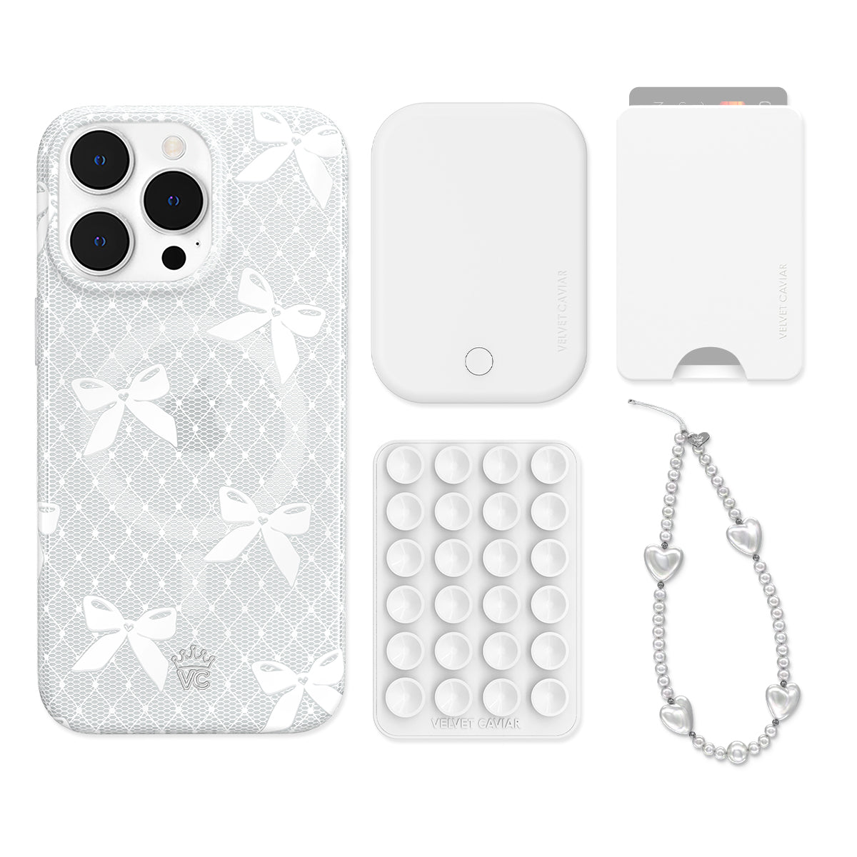 Vintage Lace Bows iPhone Bundle Set - Wallet