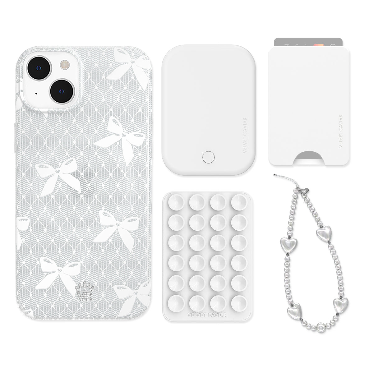 Vintage Lace Bows iPhone Bundle Set - Wallet
