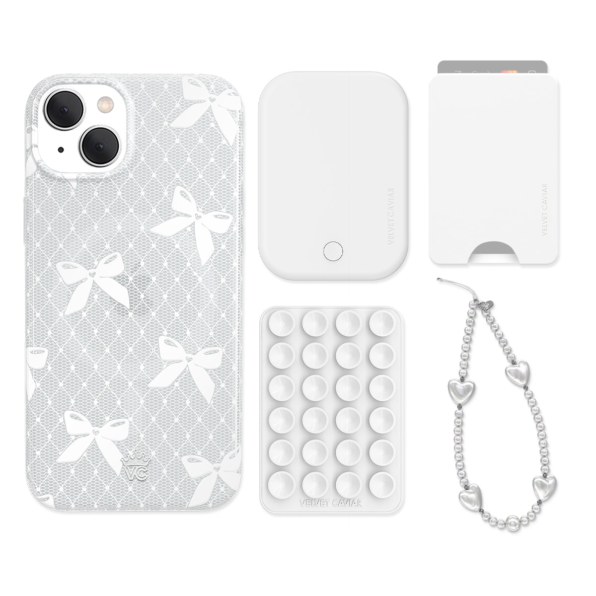 Vintage Lace Bows iPhone Bundle Set - Wallet