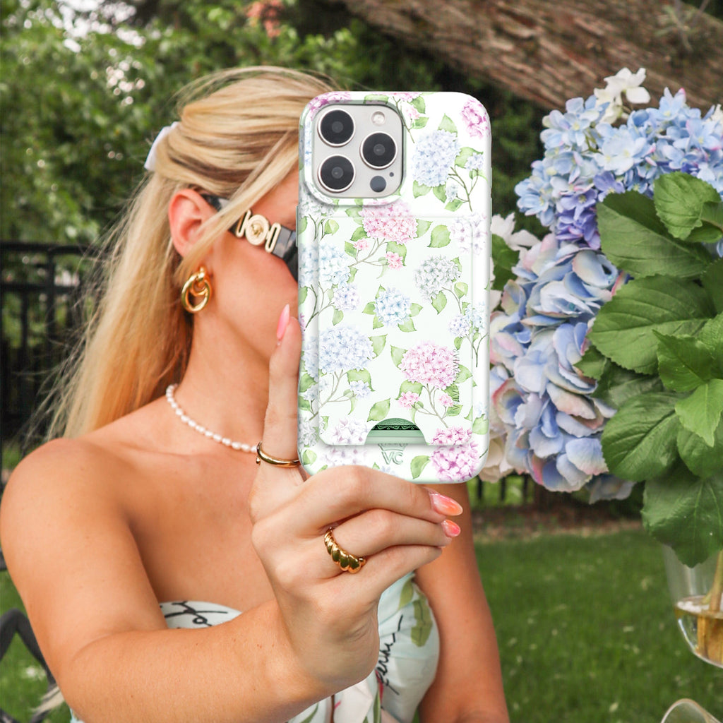 Hydrangea Floral MagSafe Wallet