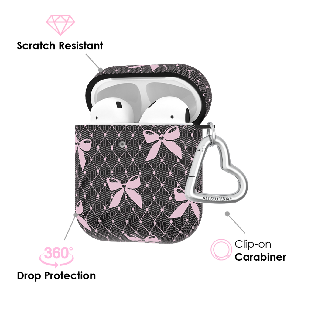 Lacy Pink Bows AirPod Case