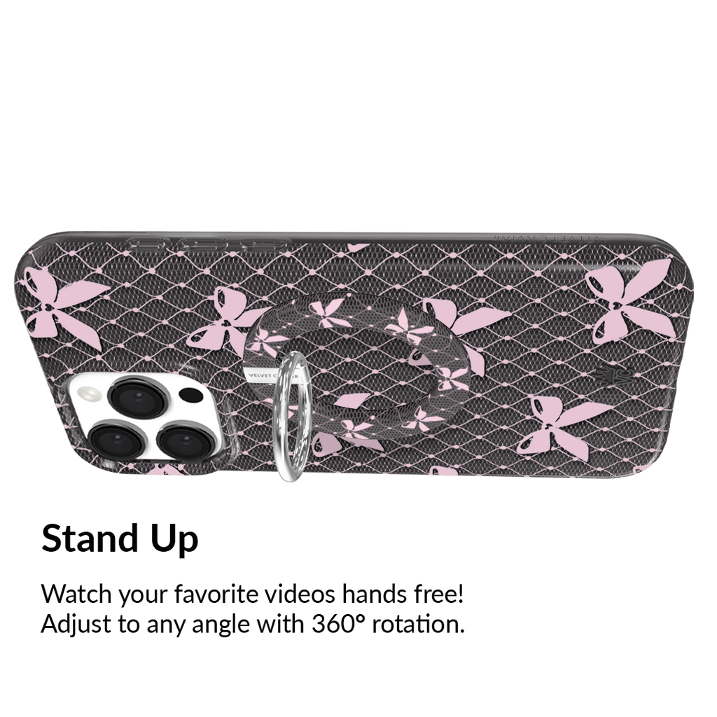 Lacy Pink Bows MagSafe Grip Ring