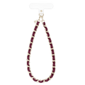 Burgundy Leather Chain Phone Charm
