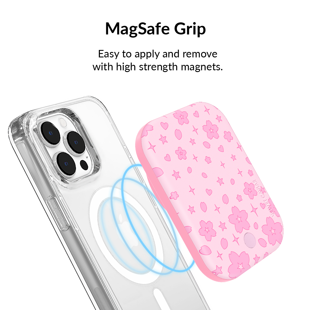 Pink Cherry Blossom MagSafe Battery Power Pack