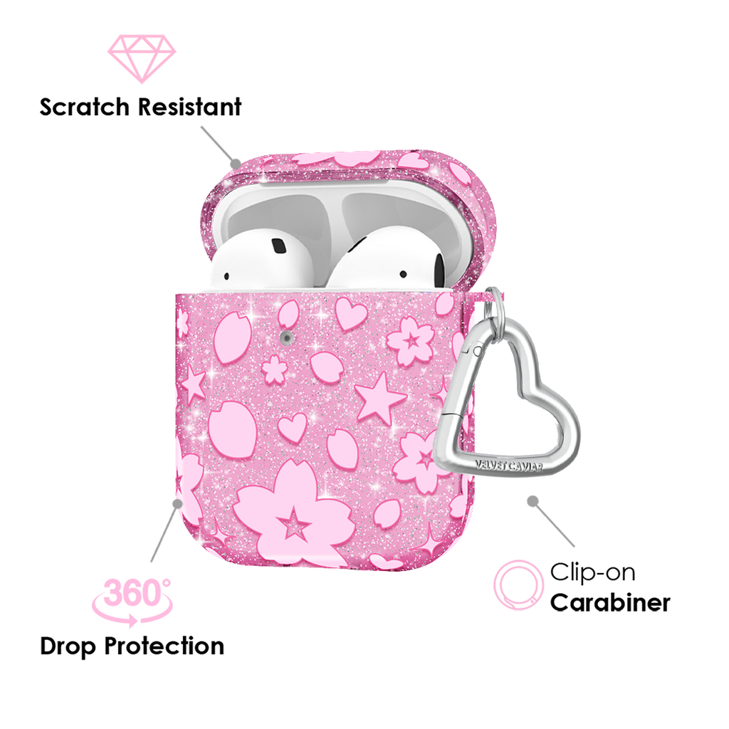 Cherry Blossom Glitter AirPod Case