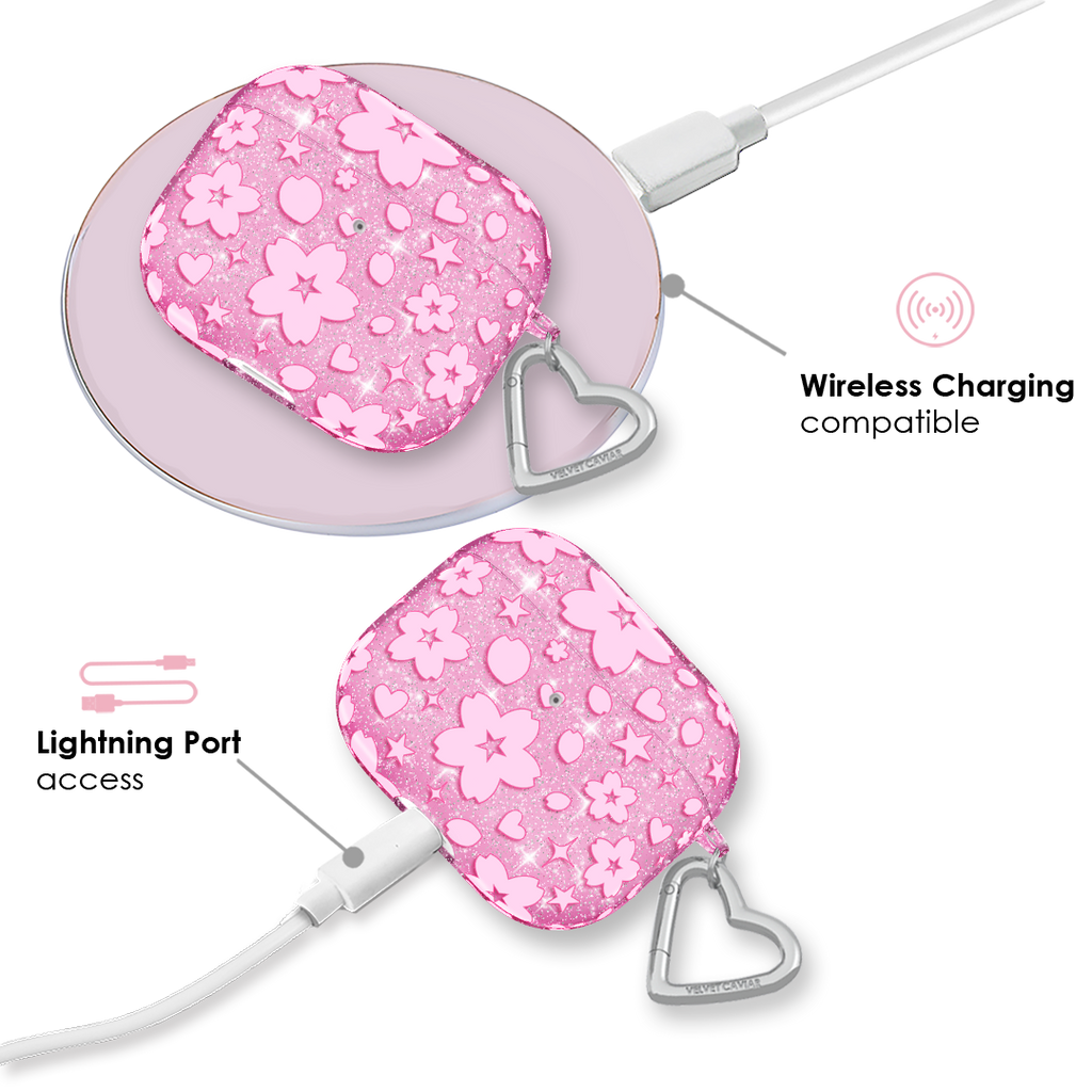 Cherry Blossom Glitter AirPod Case