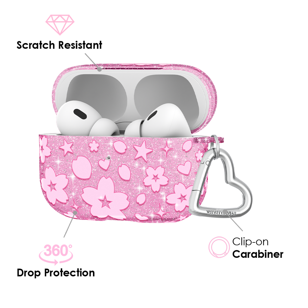 Cherry Blossom Glitter AirPod Case