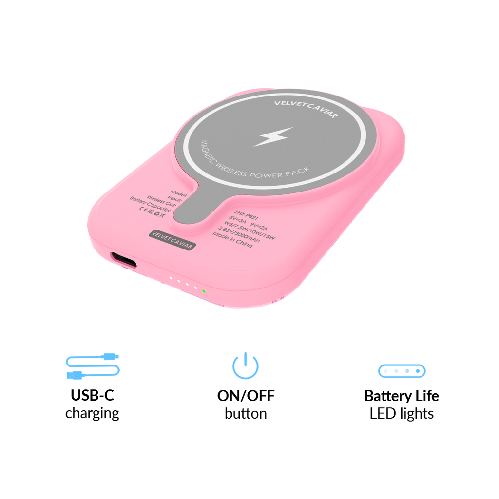 Pink Cherry Blossom MagSafe Battery Power Pack