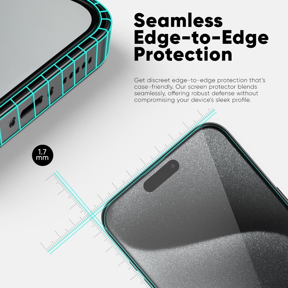 NanoArmour ONETIME MAX Matte Anti-Glare Infinity Edge – iPhone 15 Series