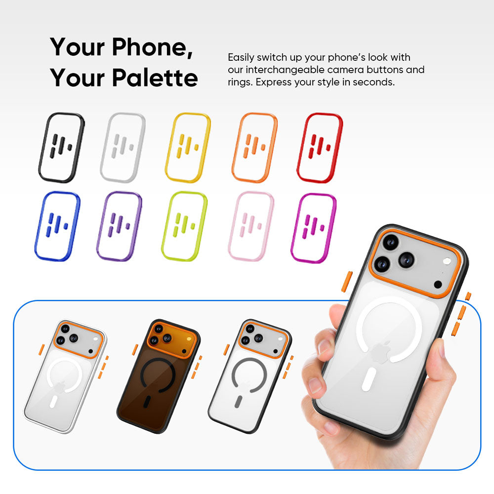 FLOLAB Surtect Tri-Fusion MagSafe Compatible Case – iPhone 17 Series (Black Clear White Ring)