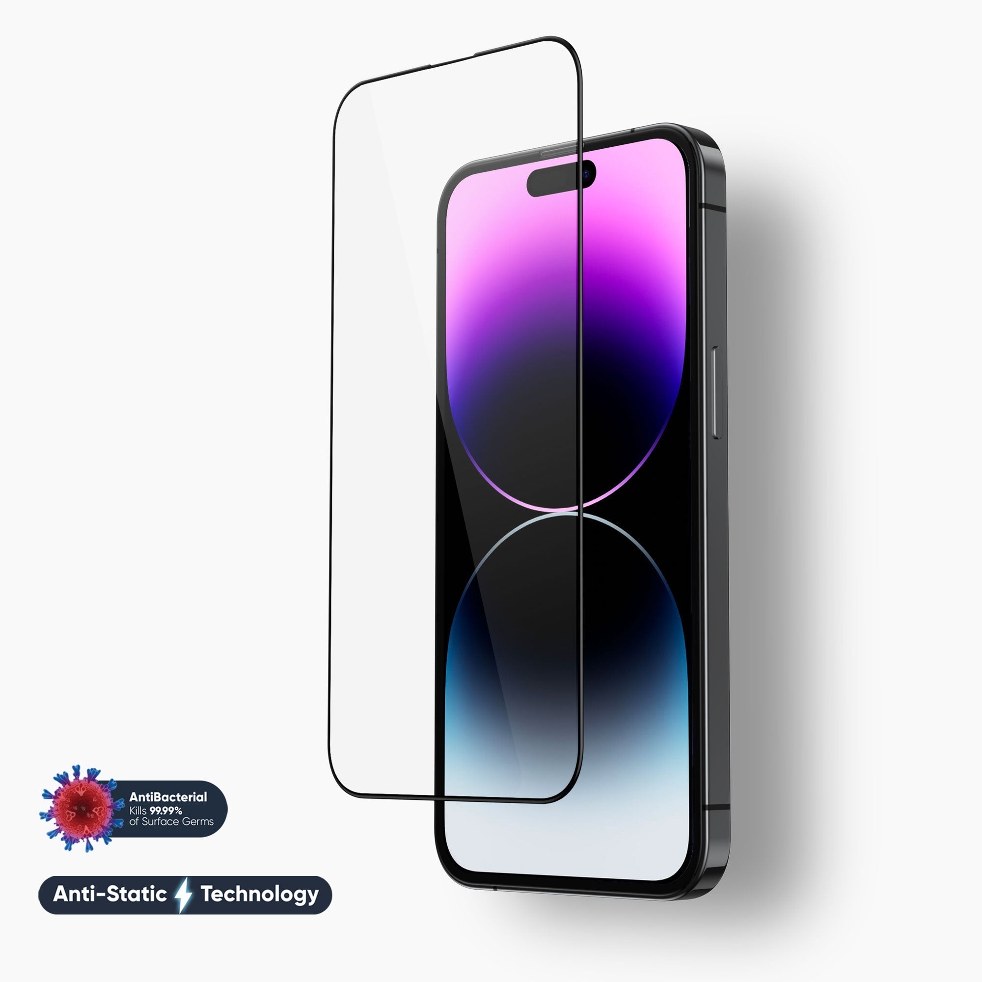 NanoArmour for iPhone 14 Pro Max Clear Anti-Blue Screen Protector: Edge-to-Edge, Anti-Dust, No Yellow or Blue Tint