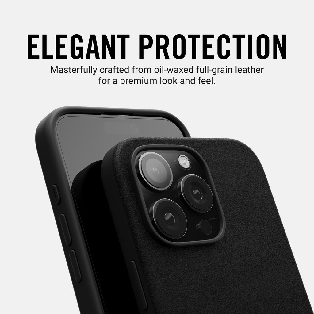 Everyday Phone Case - iPhone 16 Plus - Midnight Black Leather