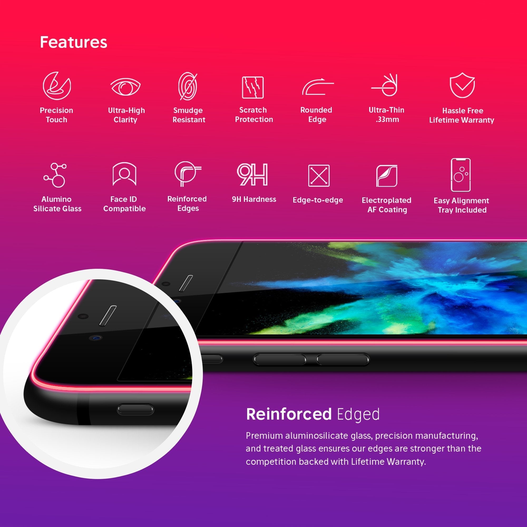 NanoArmour for iPhone 7 Tempered Glass Screen Protector