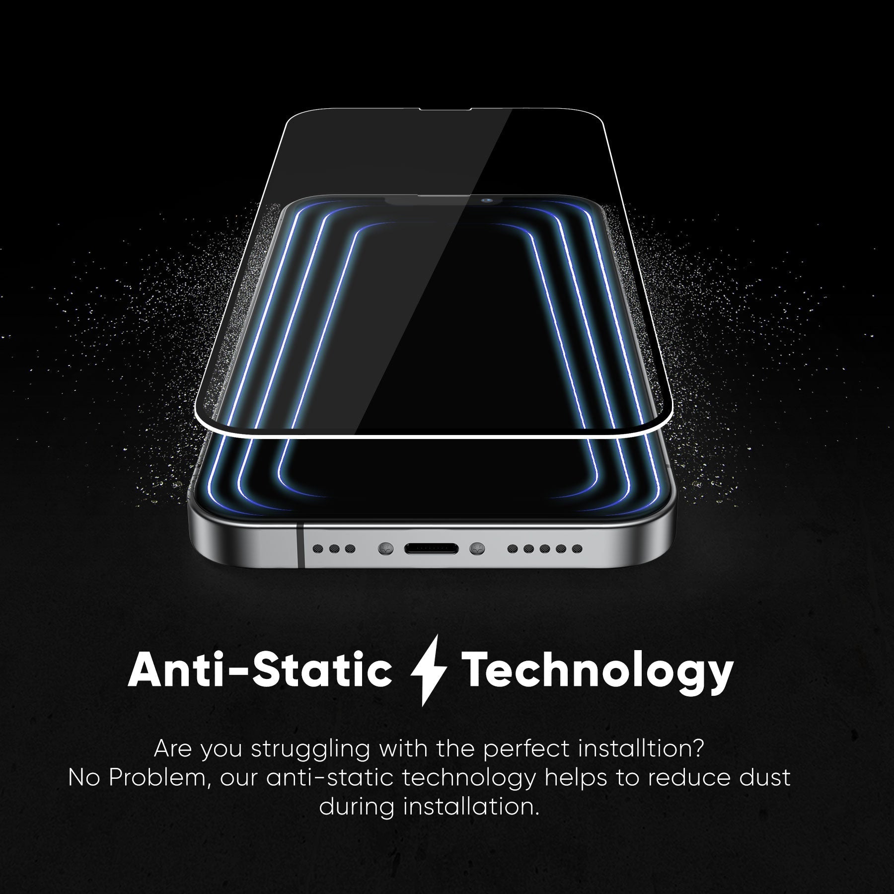NanoArmour for iPhone 14 Pro Screen Protector Anti-Dust Edge-to-Edge Blue Light Blocker