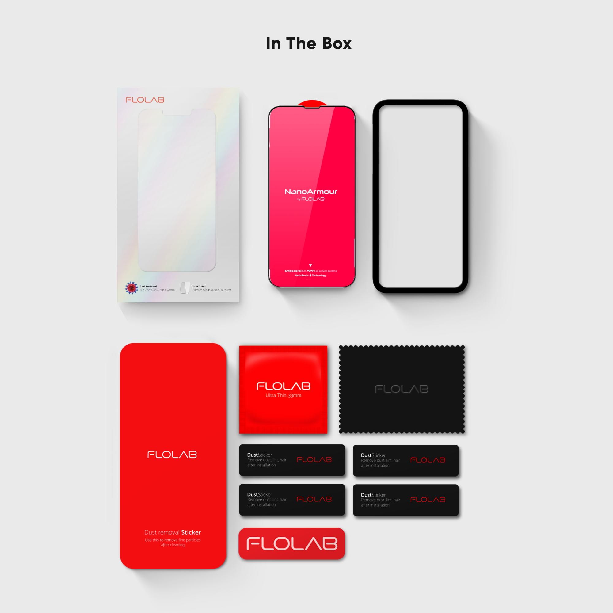 FLOLAB NanoAmour for iPhone 13 Anti Glare Screen Protector Anti-Dust Edge-to-Edge