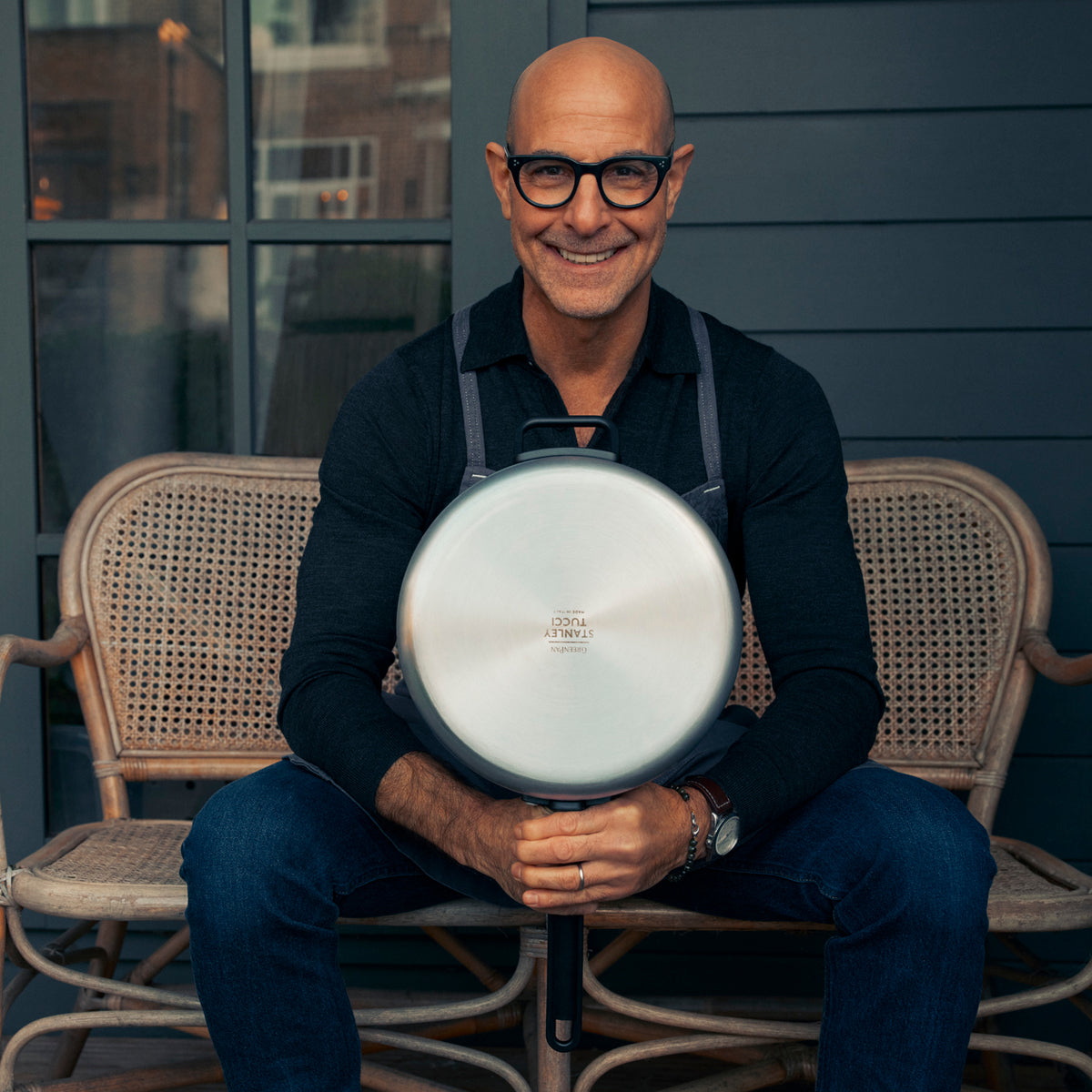 Stanley Tucci™ Stainless Steel Ceramic Nonstick 8" & 10" Frypan Set | Black Handles - Image 14