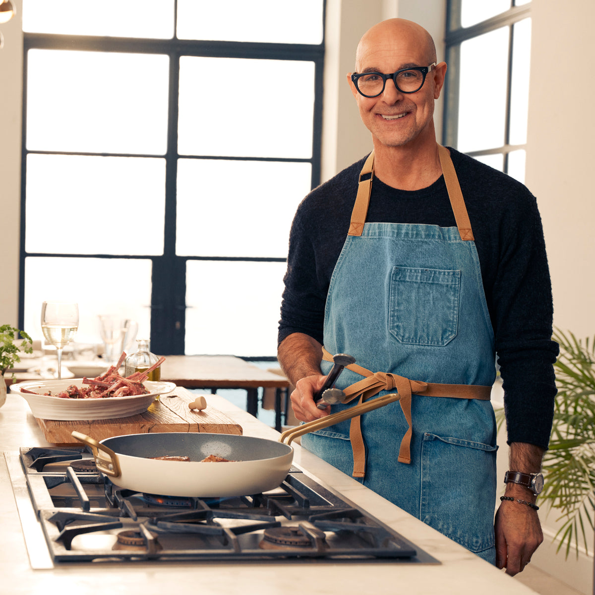 Stanley Tucci™ Ceramic Nonstick 4-Piece Saucepan Set | Carrara White - Image 3