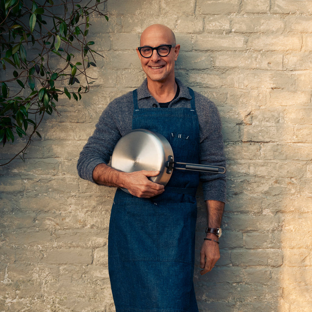 Stanley Tucci™ Stainless Steel Ceramic Nonstick 12" Frypan with Lid | Black Handle - Image 14