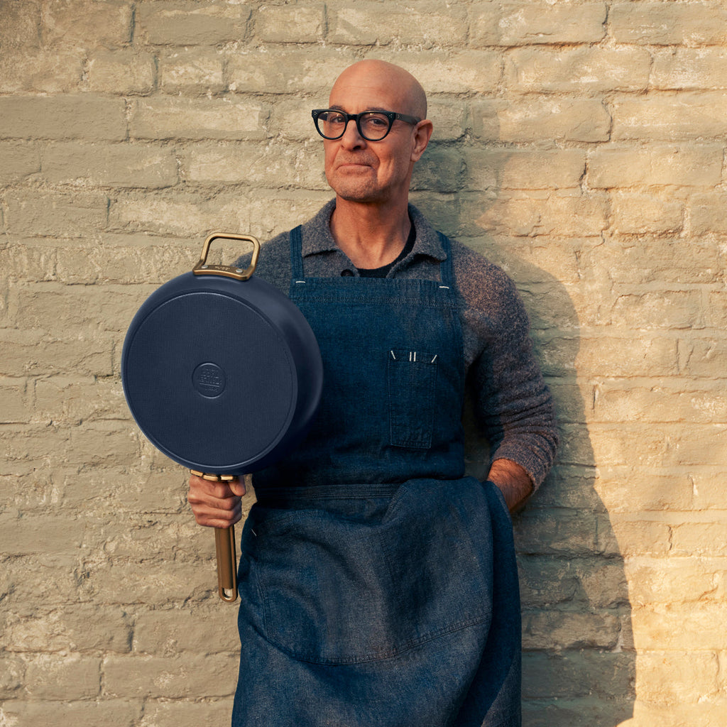 Stanley Tucci™ Ceramic Nonstick 8" and 10" Frypan Set | Marino Blue - Image 8