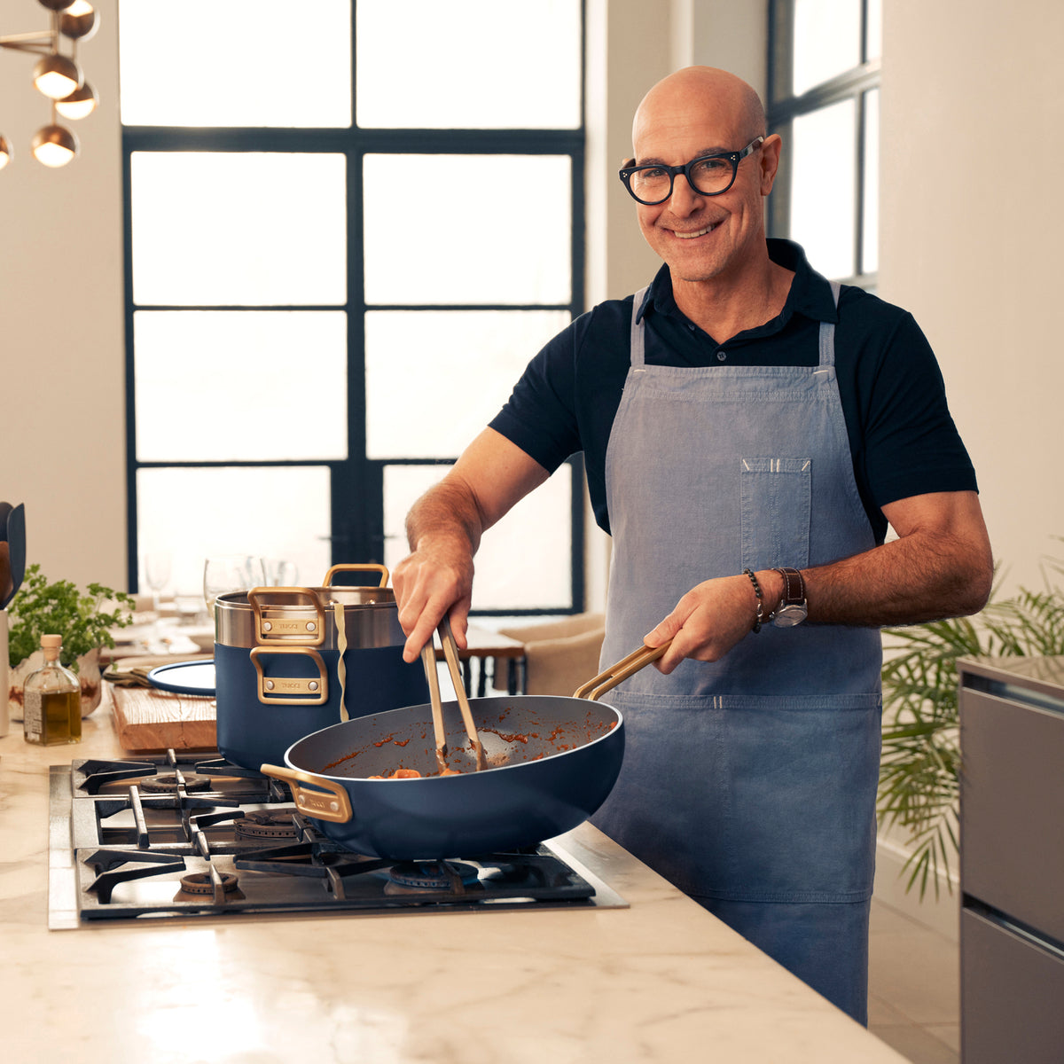 Stanley Tucci™ Ceramic Nonstick 4-Piece Saucepan Set | Marino Blue - Image 3