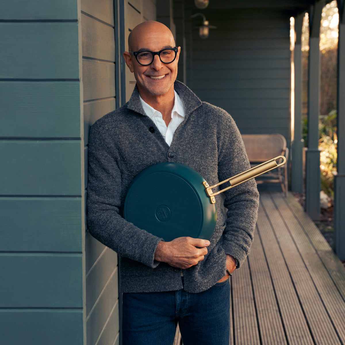 Stanley Tucci™ Ceramic Nonstick 8", 10" and 12" Frypan Set | Venetian Teal - Image 2