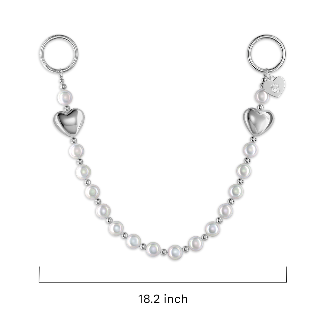 Pearl Heart Bag Chain