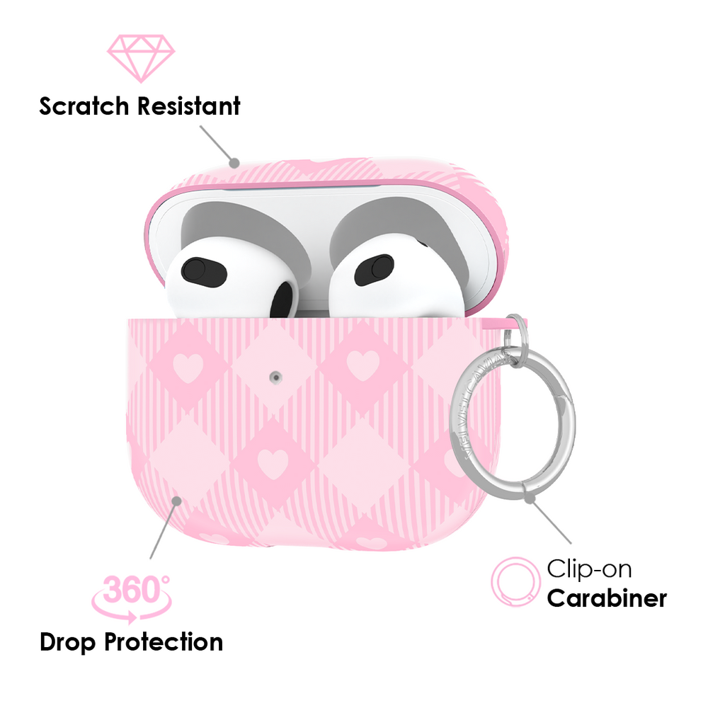 Dolly Pink Gingham AirPod Case