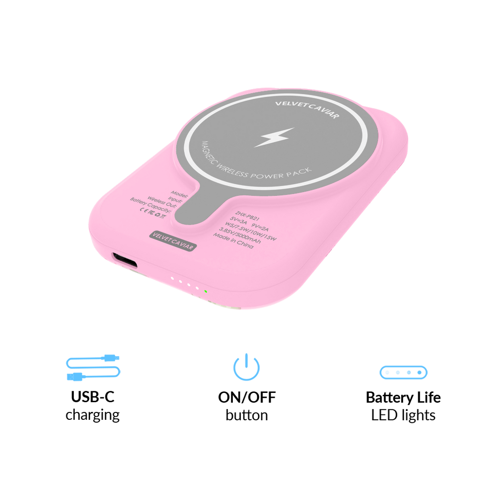 Baby Pink Roses MagSafe Battery Power Pack