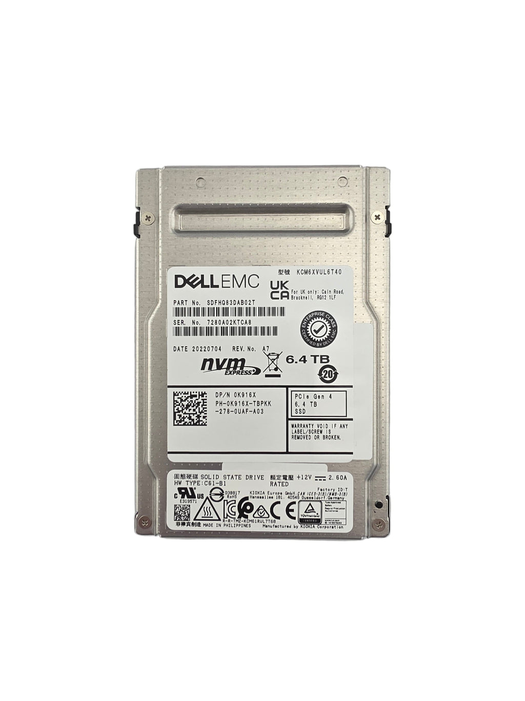 Dell SSD NVMe 2.5" 6.4TB TLC Mixed Use