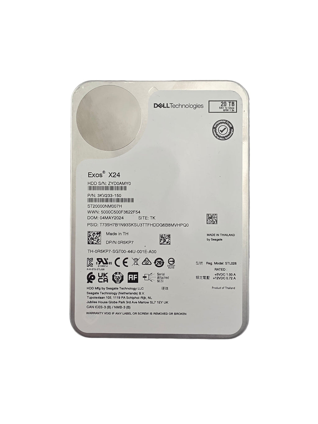 Dell SAS 3.5" 20TB NL 7.2K 12GBPS 512e