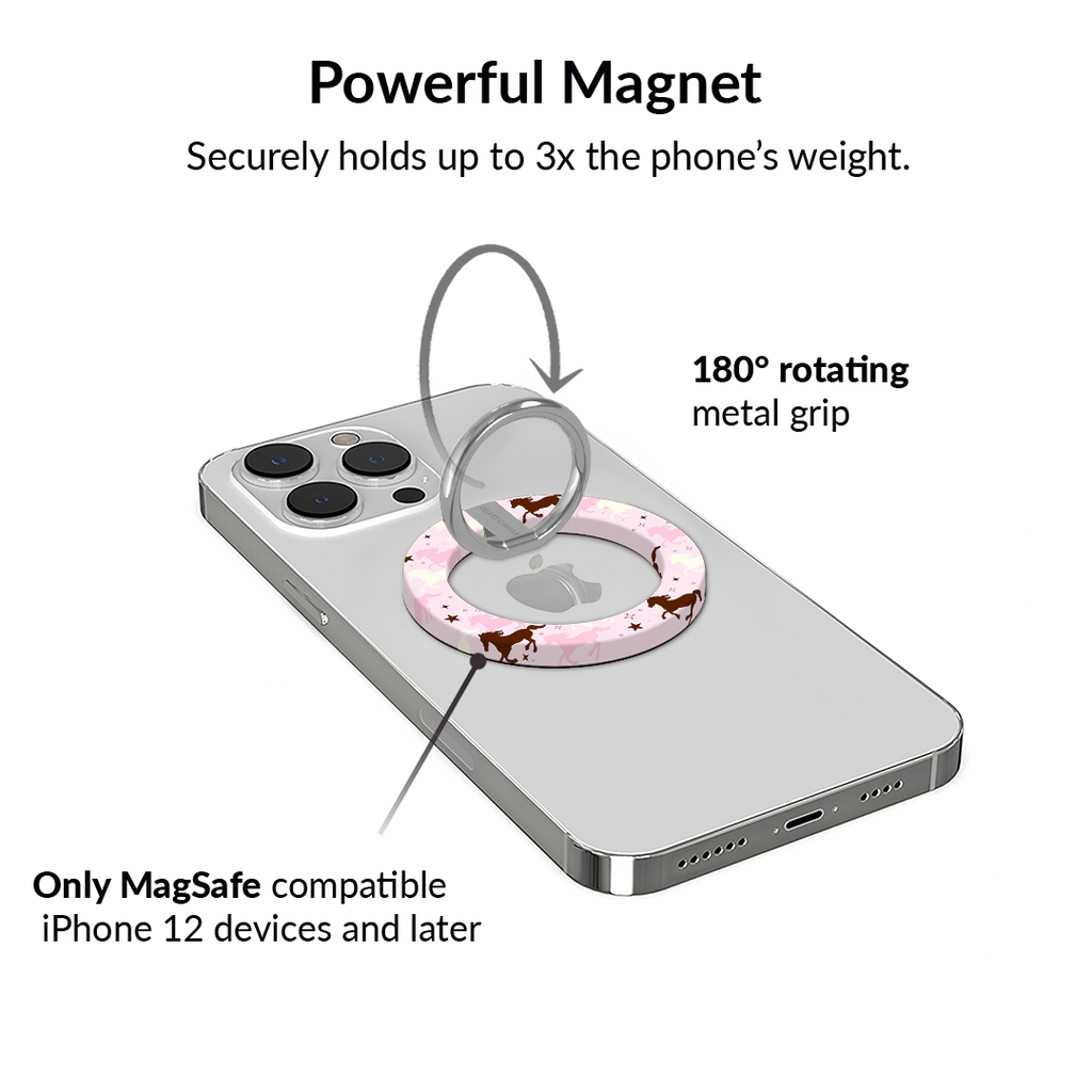 Pink Pony Glitter MagSafe Grip Ring